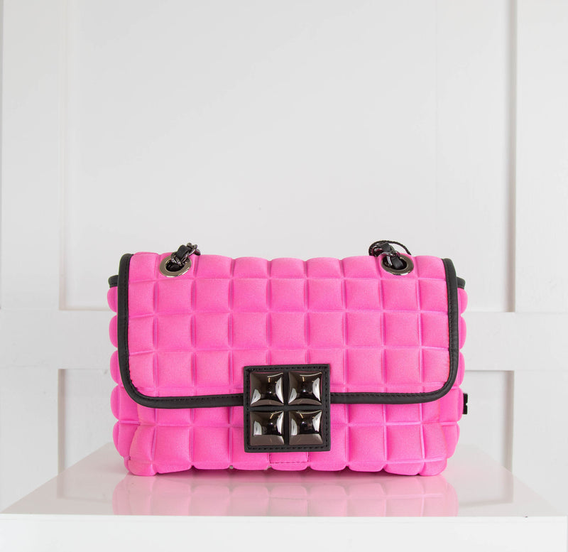 B Prime Pink Scuba Cubed Cross Body Bag