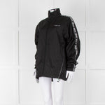 Off-White Black Nylon Jacket With Silver Lurex Arrows