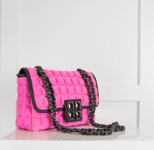 B Prime Pink Scuba Cubed Cross Body Bag