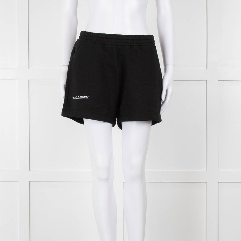 Pangaia Black Cotton Jersey Shorts