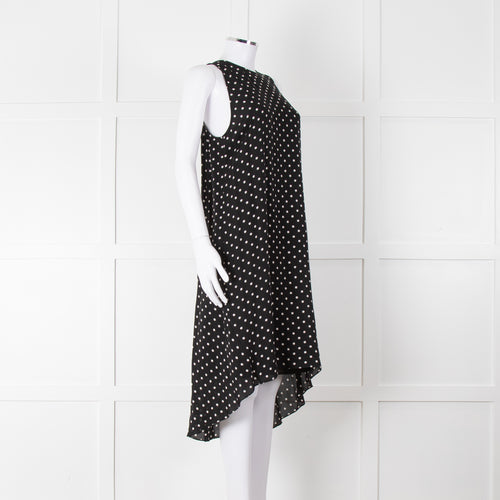 Theory Black White Polka Dot Sleeveless Shift Dress