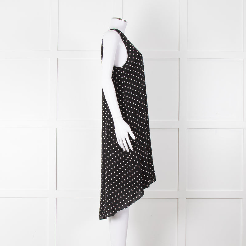 Theory Black White Polka Dot Sleeveless Shift Dress