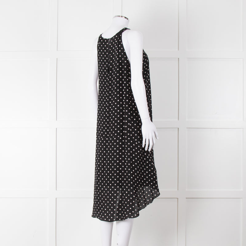 Theory Black White Polka Dot Sleeveless Shift Dress