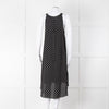 Theory Black White Polka Dot Sleeveless Shift Dress