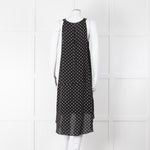 Theory Black White Polka Dot Sleeveless Shift Dress