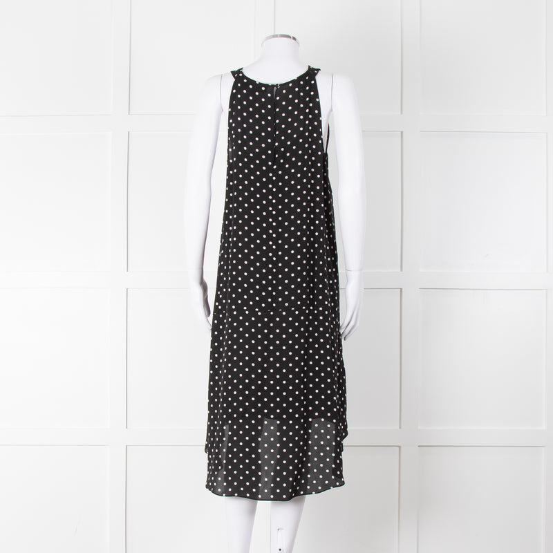 Theory Black White Polka Dot Sleeveless Shift Dress