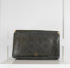 Jerome Dreyfuss Dark Green Snake Print Snap Closure Clutch