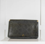 Jerome Dreyfuss Dark Green Snake Print Snap Closure Clutch