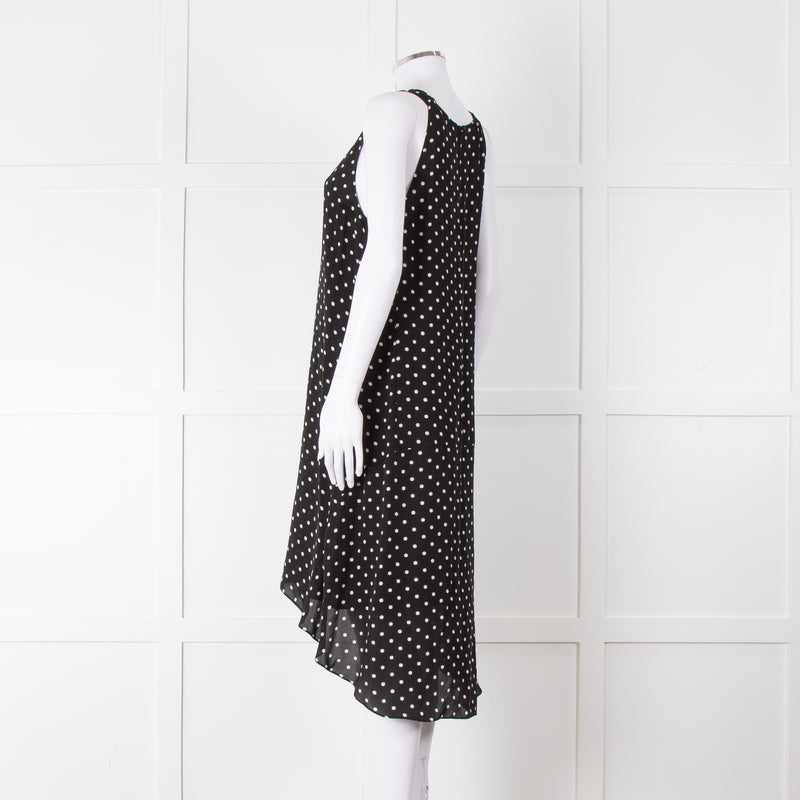 Theory Black White Polka Dot Sleeveless Shift Dress