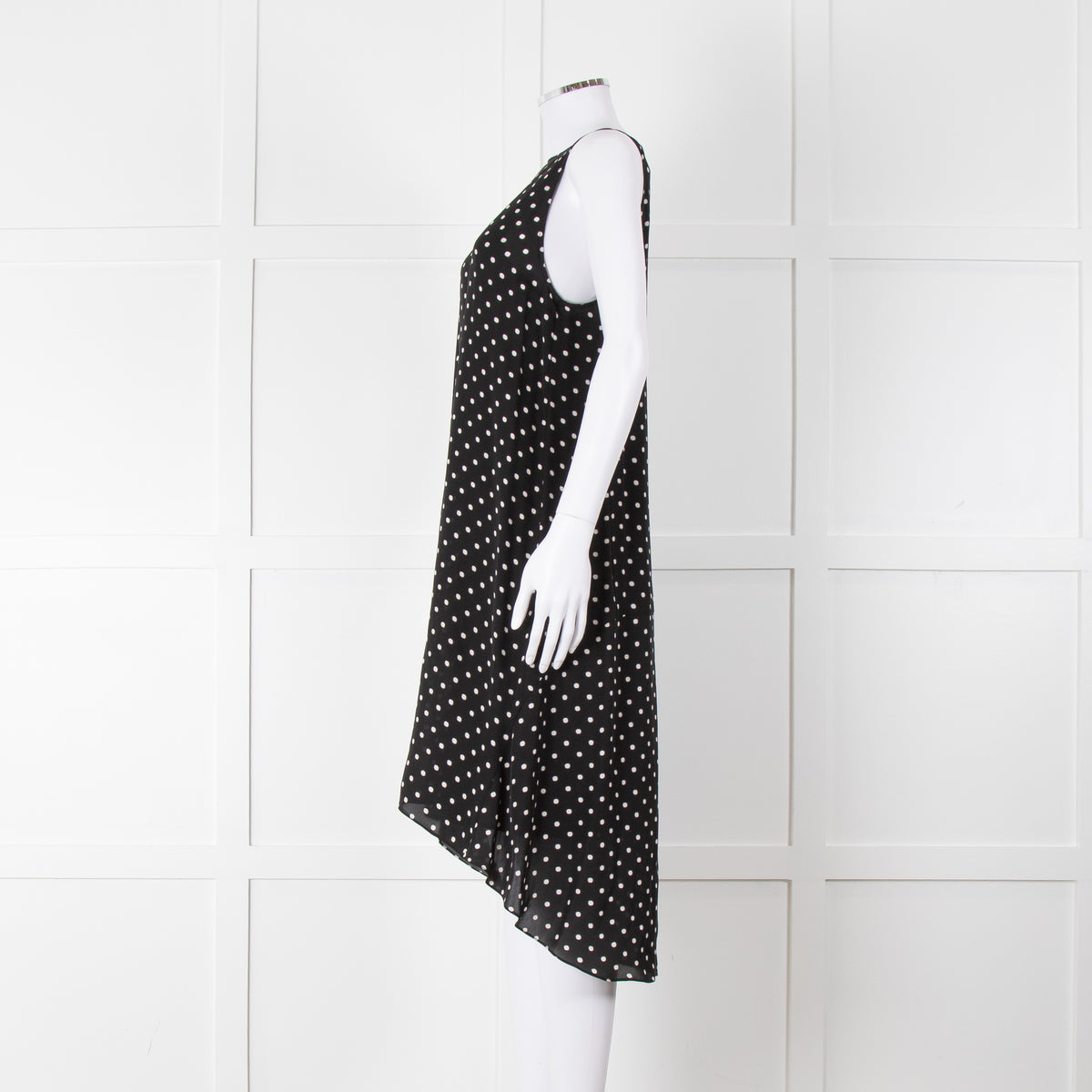 Theory Black White Polka Dot Sleeveless Shift Dress
