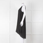 Theory Black White Polka Dot Sleeveless Shift Dress
