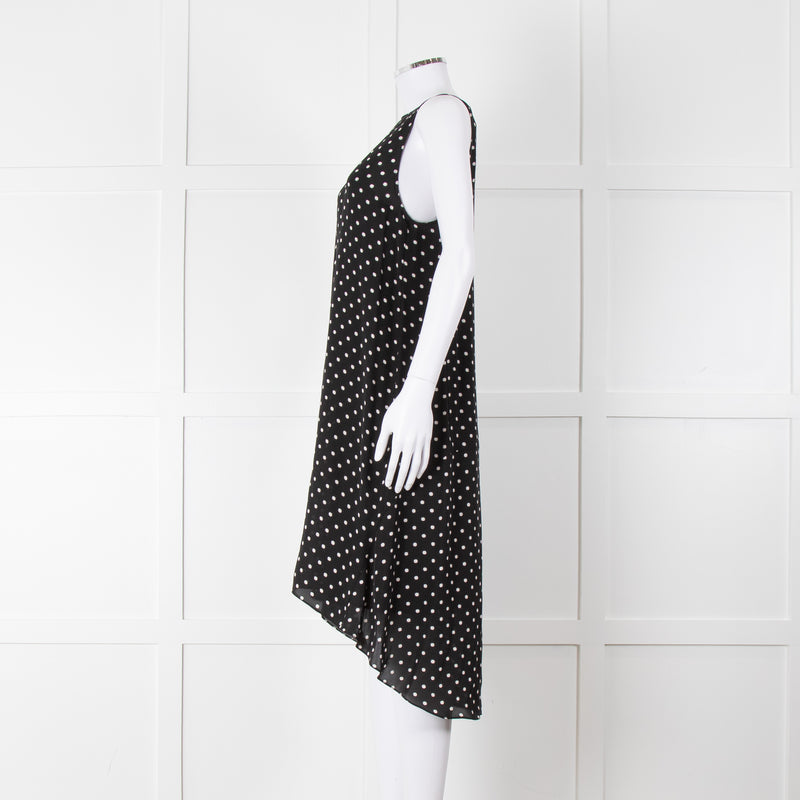 Theory Black White Polka Dot Sleeveless Shift Dress