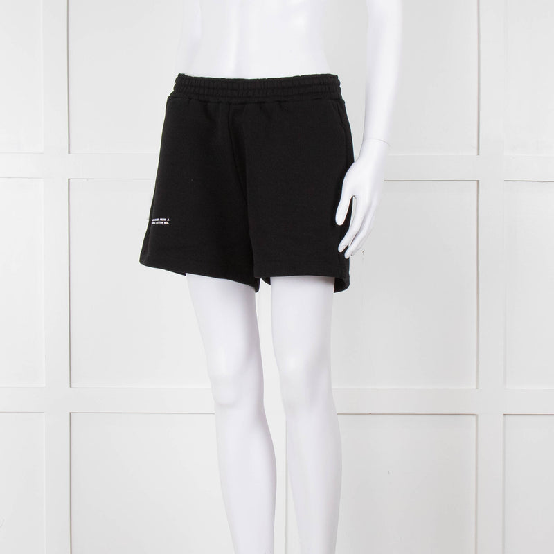 Pangaia Black Cotton Jersey Shorts