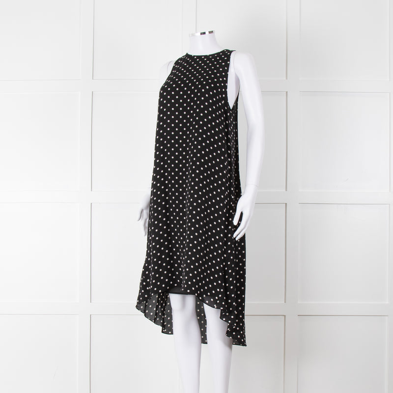 Theory Black White Polka Dot Sleeveless Shift Dress