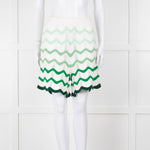 Casablanca  Green & White Gradient  Wave Textured Shorts