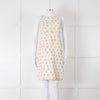 Max Mara Cream Brown Dots Sleeveless Tweedy Dress