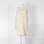 Max Mara Cream Brown Dots Sleeveless Tweedy Dress