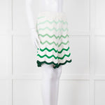 Casablanca  Green & White Gradient  Wave Textured Shorts