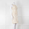 Max Mara Cream Brown Dots Sleeveless Tweedy Dress