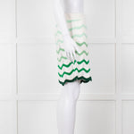 Casablanca  Green & White Gradient  Wave Textured Shorts