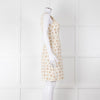 Max Mara Cream Brown Dots Sleeveless Tweedy Dress