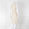 Max Mara Cream Brown Dots Sleeveless Tweedy Dress