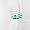 Casablanca  Green & White Gradient  Wave Textured Shorts