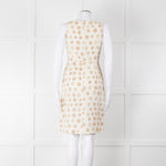 Max Mara Cream Brown Dots Sleeveless Tweedy Dress