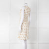 Max Mara Cream Brown Dots Sleeveless Tweedy Dress