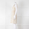 Max Mara Cream Brown Dots Sleeveless Tweedy Dress