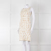 Max Mara Cream Brown Dots Sleeveless Tweedy Dress