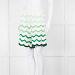 Casablanca  Green & White Gradient  Wave Textured Shorts