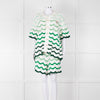 Casablanca  Green & White Gradient  Wave Textured Shorts
