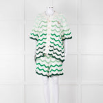 Casablanca  Green & White Gradient  Wave Textured Shorts