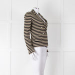 Weekend Max Mara Black Beige Stripes Double Breasted Jacket