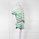 Casablanca  Green & White Gradient  Wave Textured Shorts