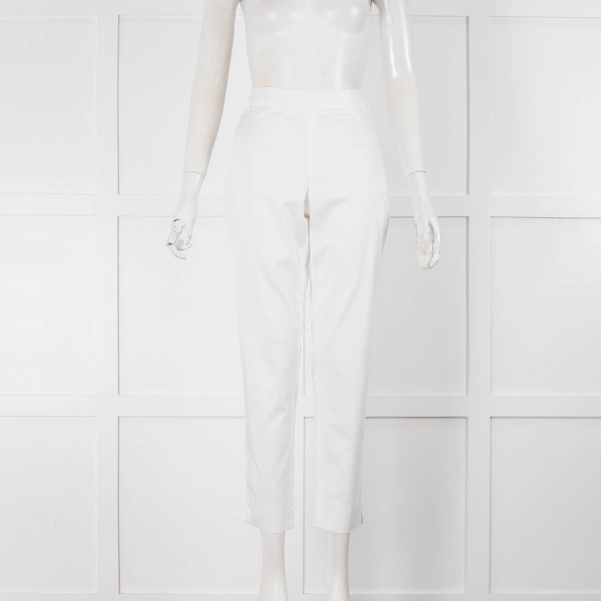 Weill White Side Zip Cotton Trousers
