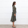 Munthe Green Silver Bunny Print Sheer Dress