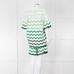 Casablanca Green & White Gradient Wave Textured Shirt