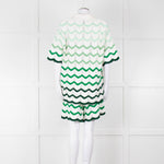 Casablanca  Green & White Gradient  Wave Textured Shorts