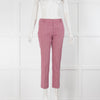 Weekend Max Mara Pink White Check Capri Trousers