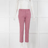 Weekend Max Mara Pink White Check Capri Trousers