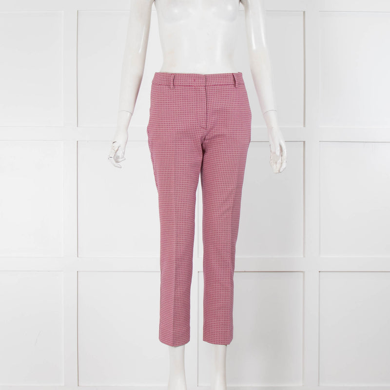 Weekend Max Mara Pink White Check Capri Trousers