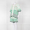 Casablanca  Green & White Gradient  Wave Textured Shorts