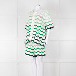 Casablanca  Green & White Gradient  Wave Textured Shorts