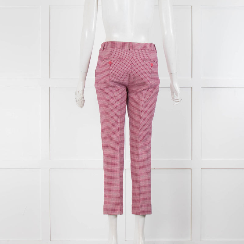 Weekend Max Mara Pink White Check Capri Trousers