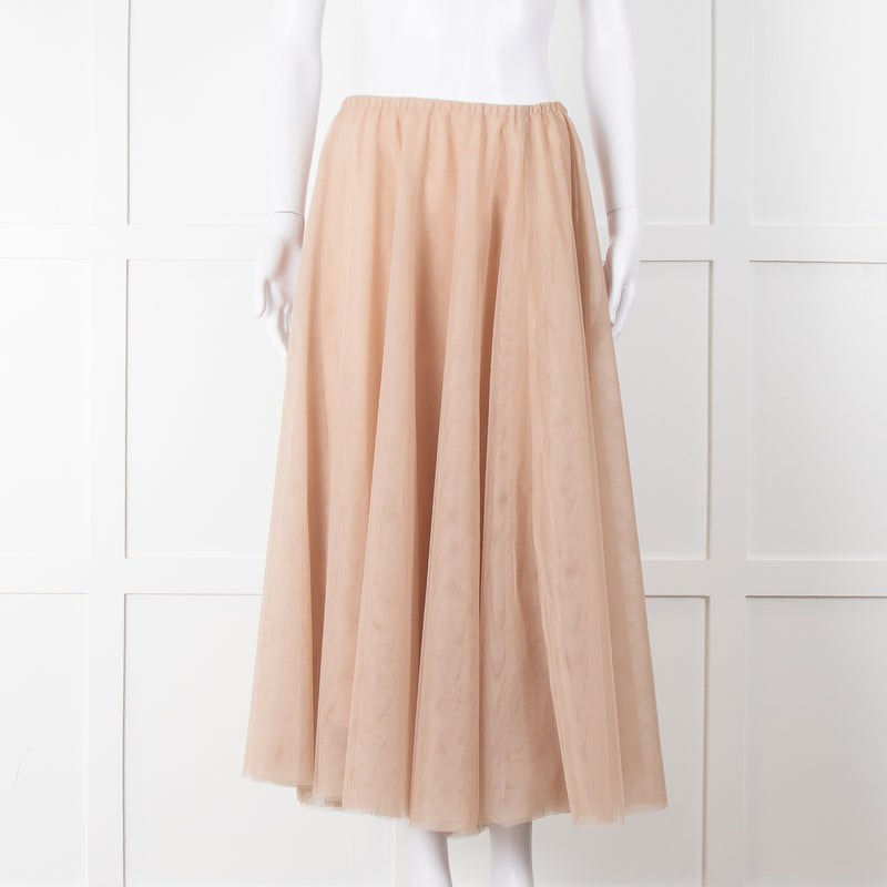 Raey Nude Net Tulle Full Circle Maxi Skirt