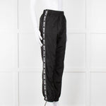 Off-White Black Nylon Joggers With Silver Lurex Arrows