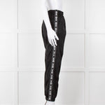 Off-White Black Nylon Joggers With Silver Lurex Arrows