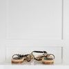 Chanel Interlocking CC Logo Leather T-Strap Sandals